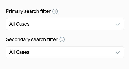 Primary and Secondary filter fields in the Case card basic view